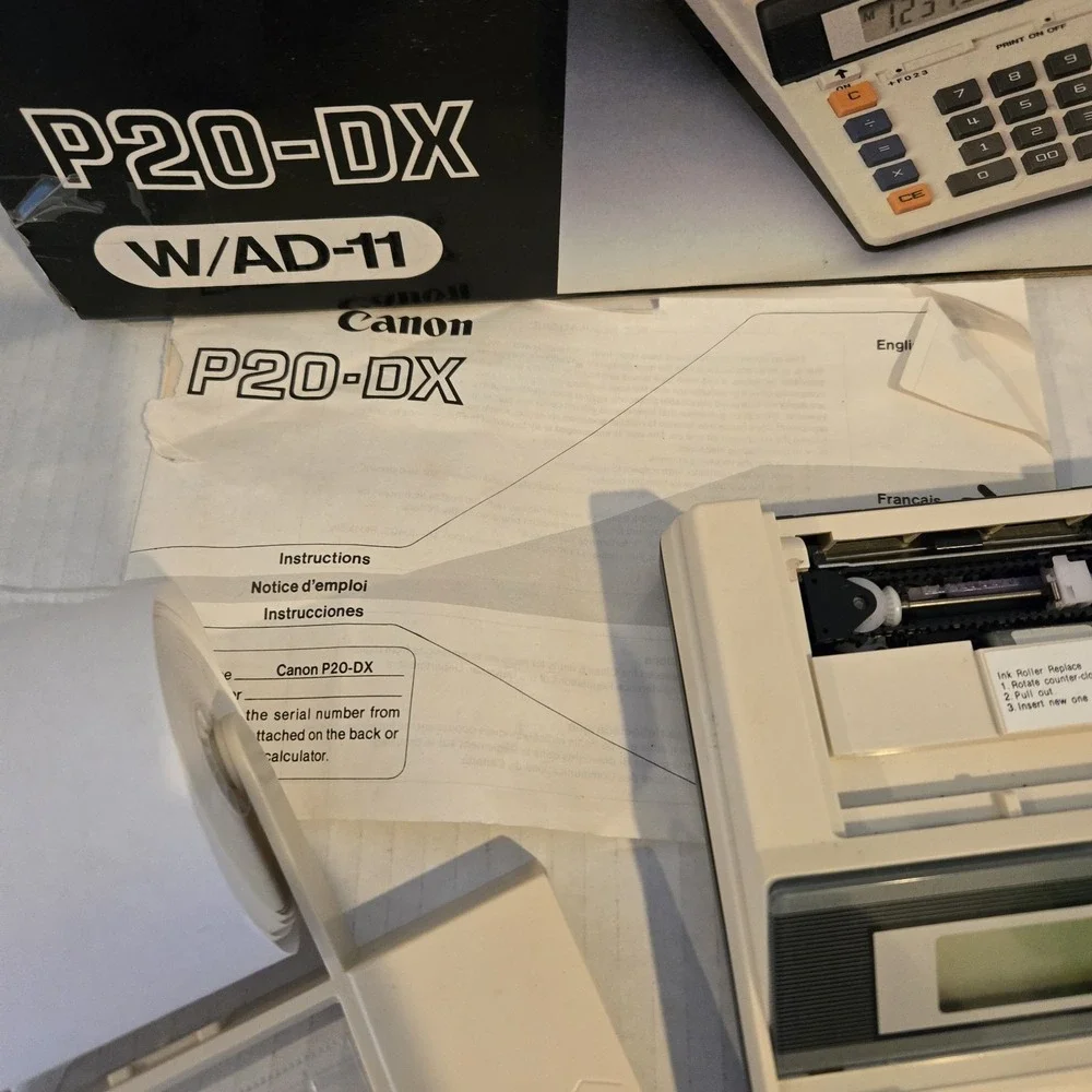 Canon Electric Calculator P20-DX Adding Machine Desktop‎ w/AD-11